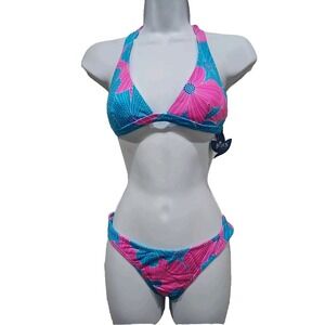 SWIM BATHING Suit Bikini Beach Summer Travel Tropic Buzios Brazil  Aqua Pink New